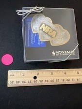 Montana Silversmiths NRA Triple Heart Belt Buckle New w/ Box Tag 7310NCF B006 picture