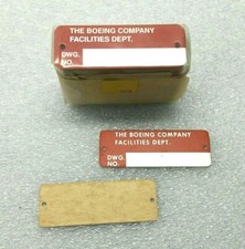 BOEING Aircraft Company Metal Equipment Identification Tag, 2 Surplus Tag Lot picture