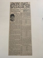 Stan Hack Los Angeles Angels PCL 1951 Sporting News Baseball 4X11 Panel picture