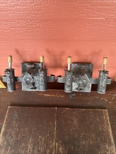 Pr Vintage Italian Brutalist 2 Light Wall Sconces Hammered Iron Italy Tag picture