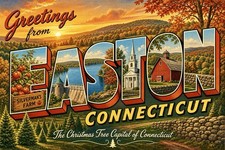 Greetings From Easton Connecticut Modern Large Letter Postcard B759 picture