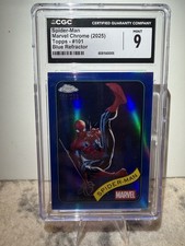 Topps Marvel Chrome 2025 Spider-Man Blue Refractor 156/299 #101 CGC 9 picture