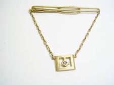 Freemason Tie Chain vintage masonic Swank Tie Clip with Chain Formal Wear picture
