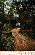 1906 Gettysburg Pa. Old Roadway Wolf Hill Vintage Postcard 4P25-28 picture