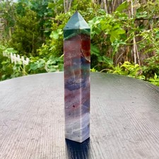 1.4LB  Natural Ocean Jasper Standing Pillar Polished Crystal Tower Home Decor picture