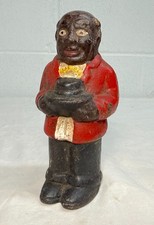 antique original early 1900's Uncle Moses cast iron coin still bank Americana picture
