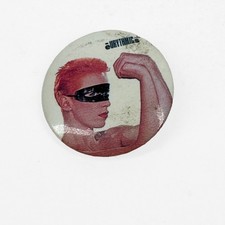 Eurythmics Annie Lennox Flexing Masked Pinback Button approx 1.25