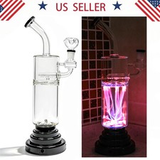14'' Plasma Electric Glass Bong Water Pipes Smoking Bongs W/ 14mm bowl Hookah picture