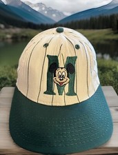 VTG Walt Disney Mickey Mouse Back Script Snapback Cap Hat Made In USA picture