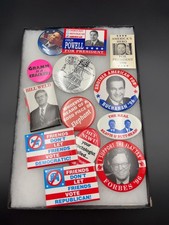 1996 Presidential Campaign Novelty Button Collection - Powell, Forbes, Buchanan picture