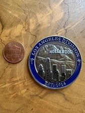 FBI Los Angeles Challenge Coin Hollywood Est. 1914 Department of Justice RARE picture