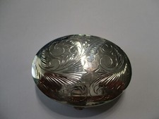 Large Sterling Silver Pill Box / Jewelry box 925 silver Round Hallmarked 56.4  picture