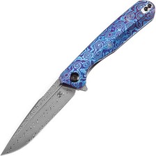 Kansept Knives Qilin Linerlock Dama Timascus Folding Knife picture