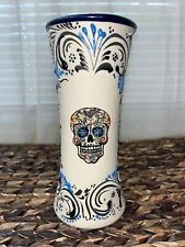 Sugar Skull Porcelain Flower Vase hand painted picture