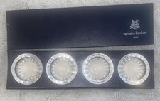 Val St Lambert Crystal Personal Ashtrays Belgium Pre-Owned Box Lot 4  picture