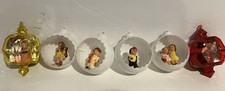 Vintage Jewel Brite Christmas Ornaments Diorama Lot Of 6 picture