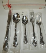 NOS Salem Victoria Stainless Flatware 5-Pc Place Setting MIB picture