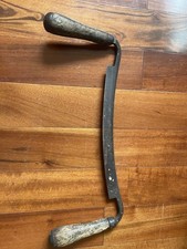 Antique Hand-Forged Carpenter’s Brace – Wood Handles 10.5” Blade picture