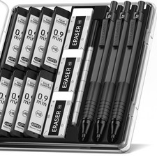 Four Candies Metal Mechanical Pencil Set with Case, 0.9mm, 3PCS, Black picture