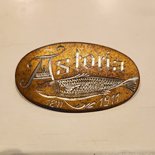 1911 Astoria Oregon Centennial Souvenir Pin Badge Broken Back Repair 1811-1911 picture
