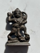 vintage brass statue hindu buddist god figurine Lord Hanuman 2.5