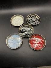 Lot of 5 Vintage Wildwood NJ Souvenir Metal Coasters Boardwalk Beach Scene picture