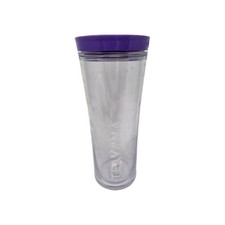 Teavana Clear Tumbler Cold Cup W Purple Lid 20 oz picture