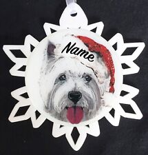 Santa Westie West Highland Terrier Personalized Dog Breed Christmas Ornament picture