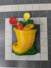 Chalkware Wall Hanging Cornucopia Spoon Holder 4.5 Inch picture
