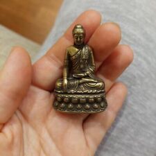 Hot Vintage Brass Sitting Buddha Figurine Small Sakyamuni Statue for Collection picture