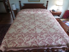 NIP COUNTRY LIVING Hand Quilted TOILE DESIGN Reversible COTTON QUILT   - 92