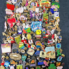 Large Mixed Lot Enamel Lapel Pins & Pinback Badges Awareness Ribbons Flags0 picture