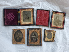 Collection of 5 original Daguerrotypes.  1800s in Ornate Gold Frame picture