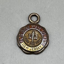 Vintage Glassboro State College New Jersey Enamel Charm 1/20 10K Gold Filled picture
