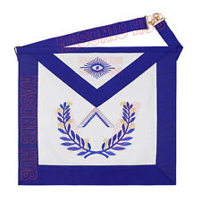 Masonic Regalia Blue Lodge worshipful Master Lambskin Apron - EMBROIDERY LOGO picture