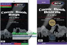 50 - BCW  Silver Thick Resealable 2MIL Poly Comic Book Bags & Backing Boards picture
