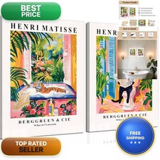 Henri Matisse Black Cat Tiger in Bathtub Wall Art 16x24 inch Framed picture