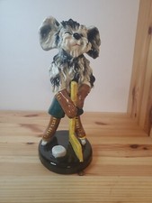 VINT ITALIAN SPAGHETTI DOG Playing Golf DOG MID CENTURY ITALY 8.5” SM picture