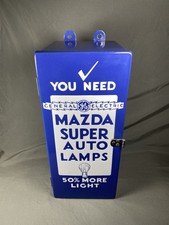 Vintage General Electric Super Mazda Auto Lamps Porcelain Store Display Sign Box picture
