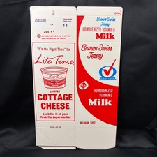 Vintage Brown Swiss Gillette Dairy Half Gallon Milk Carton Rapid City SD Unused picture