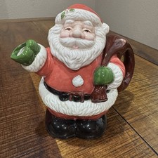 Papel Freelance 1991 L85433 Santa With Toy Sack Teapot w/ Lid Ceramic Pristine picture