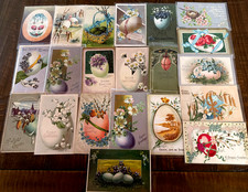 LOT of  20~Vintage Antique~Easter POSTCARDS with EASTER EGGS & Flowers-eggs-s575 picture
