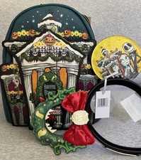 Disney Club 33 Nightmare Before Christmas Loungefly Backpack & Ear Set WGiftBag picture