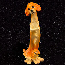 Vintage Resin Cocker Spaniel Orange Tall Figurine Decor 10”T 3.5”W picture