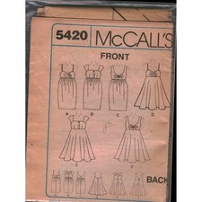 Vintage McCall's 5420 Misses Dress Sewing Pattern 6 Styles Slim Full Skirt 1970s picture