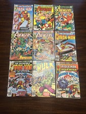 Bronze Age Marvel Lot 15 Comics Avengers 125 Thanos 134 MTIO 53 Hulk 212 ASM 172 picture