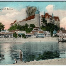 c1900s Meissen Germany Castle Postcard Albrechtsburg Cathedral Scaffolding Elbe picture