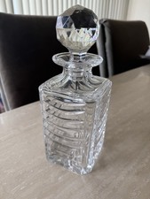 Vintage / Pristine Tiffany & Co Crystal Decanter Swag Cut Square W/ Stopper 1998 picture