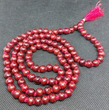 Red Sandalwood Mala 109 Beads 8mm Knotted Japa Prayer Necklace 38cm picture
