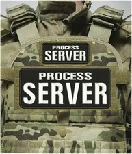 Process server Emb Patche 4x10 And 2x5 Hook On Back White On Black picture